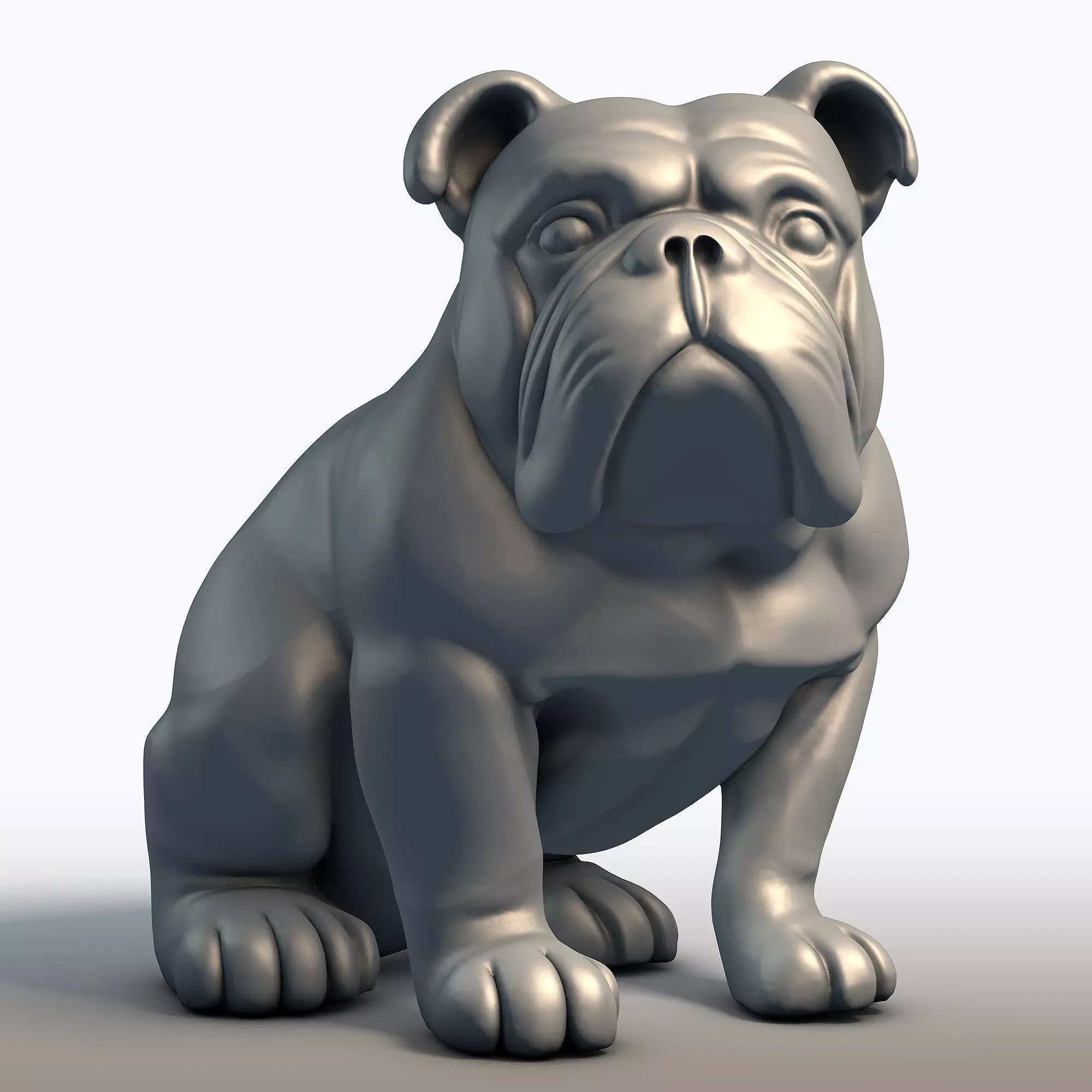 Bulldog Sculpture 3D model_0