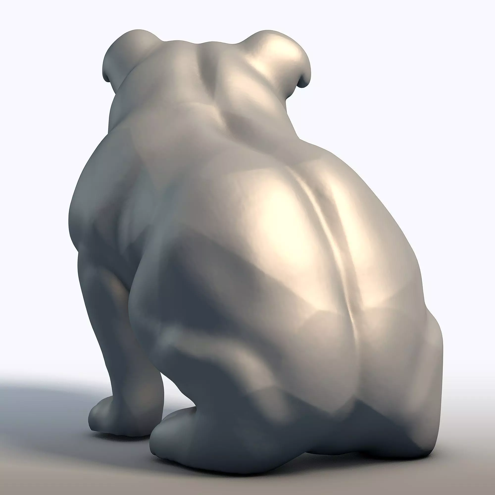 Bulldog Sculpture 3D model_4