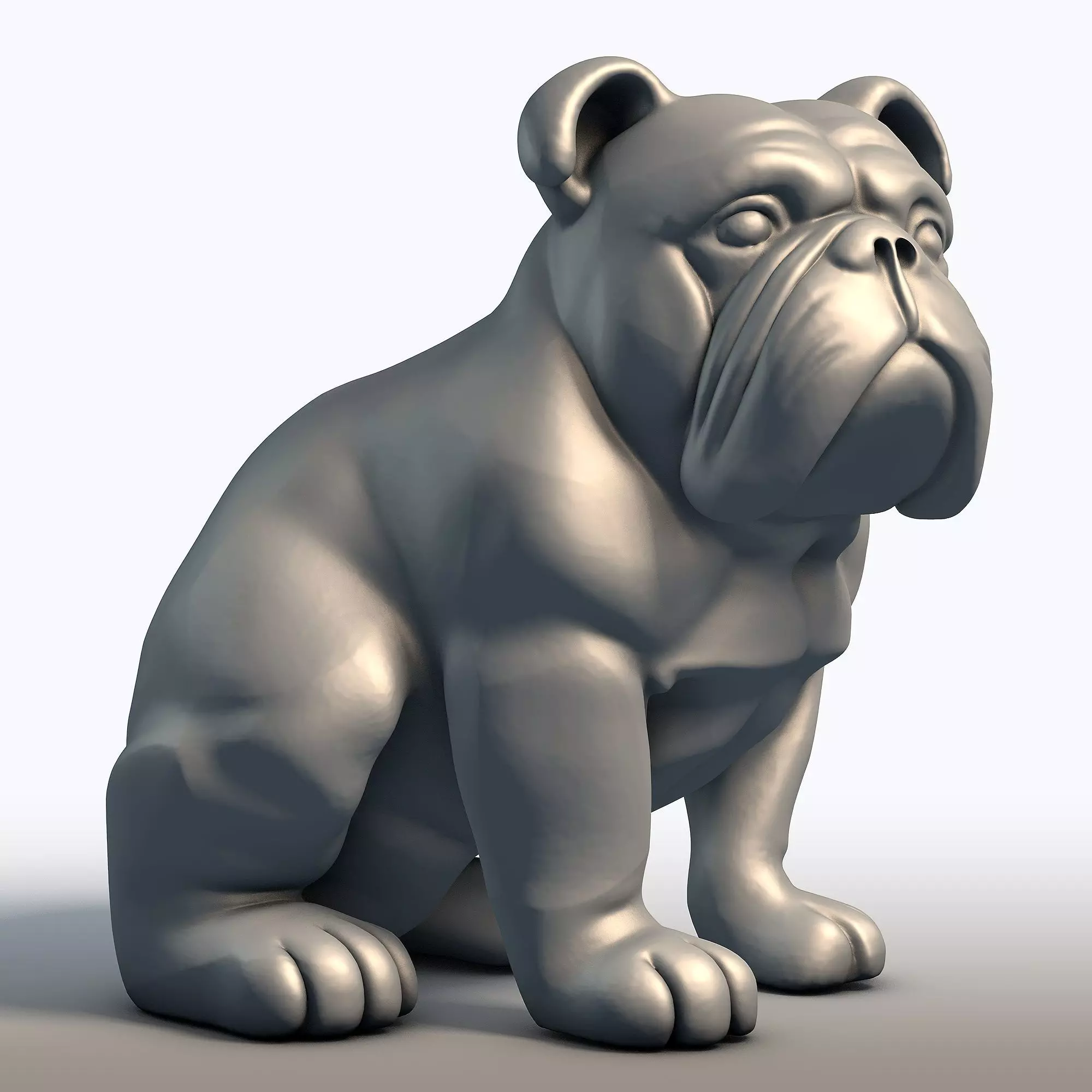Bulldog Sculpture 3D model_1