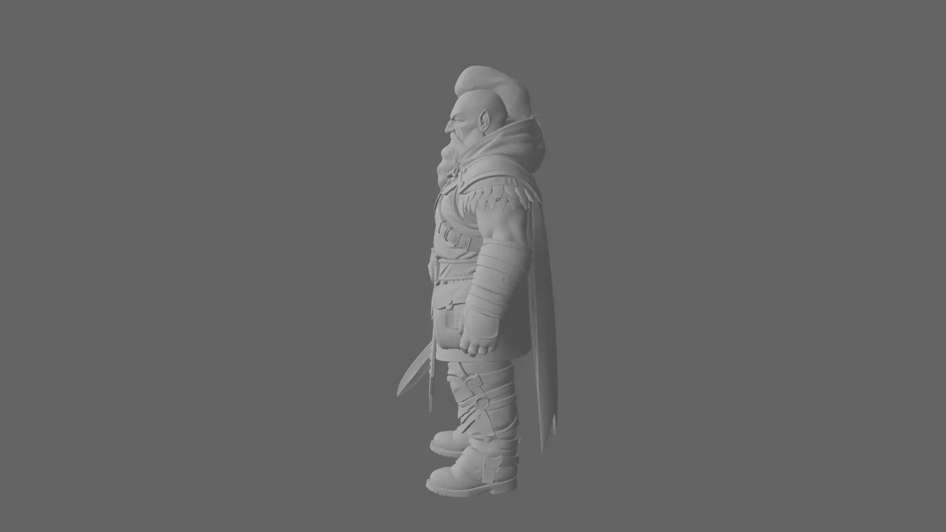 Highly Detailed Stealthy Burly Dwarf Rogue World of 3D Model 3D model_7