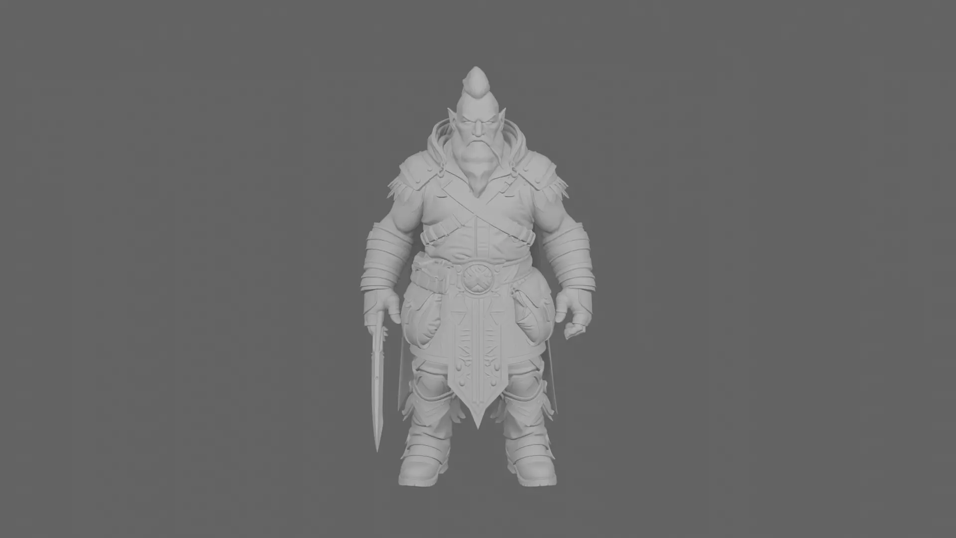 Highly Detailed Stealthy Burly Dwarf Rogue World of 3D Model 3D model_6