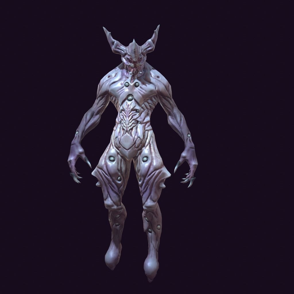 Creature Daemon Low-poly 3D model_2