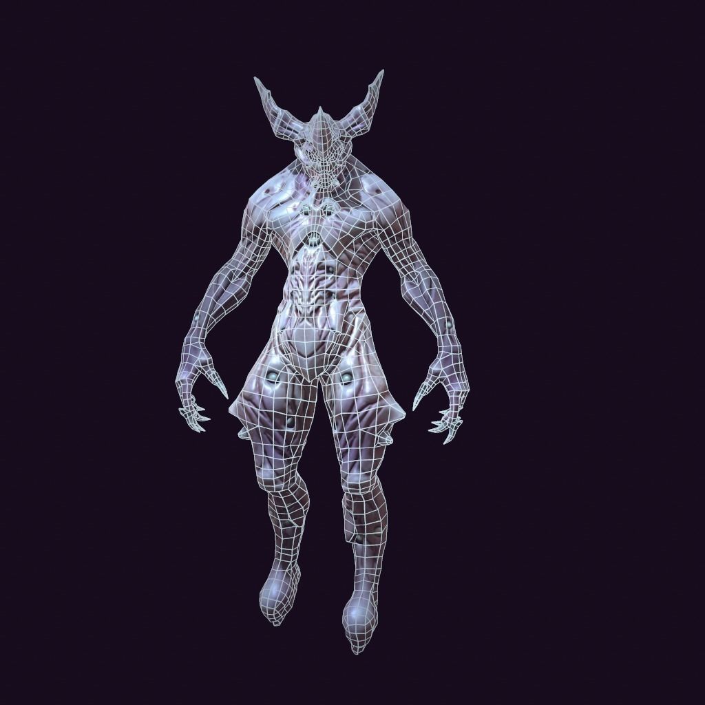 Creature Daemon Low-poly 3D model_5