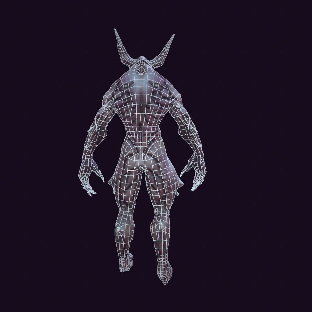 Creature Daemon Low-poly 3D model_7