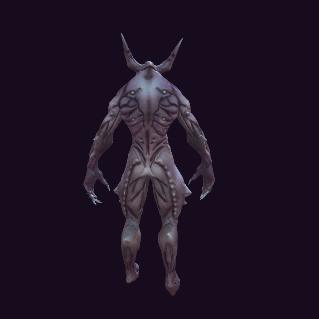 Creature Daemon Low-poly 3D model_3