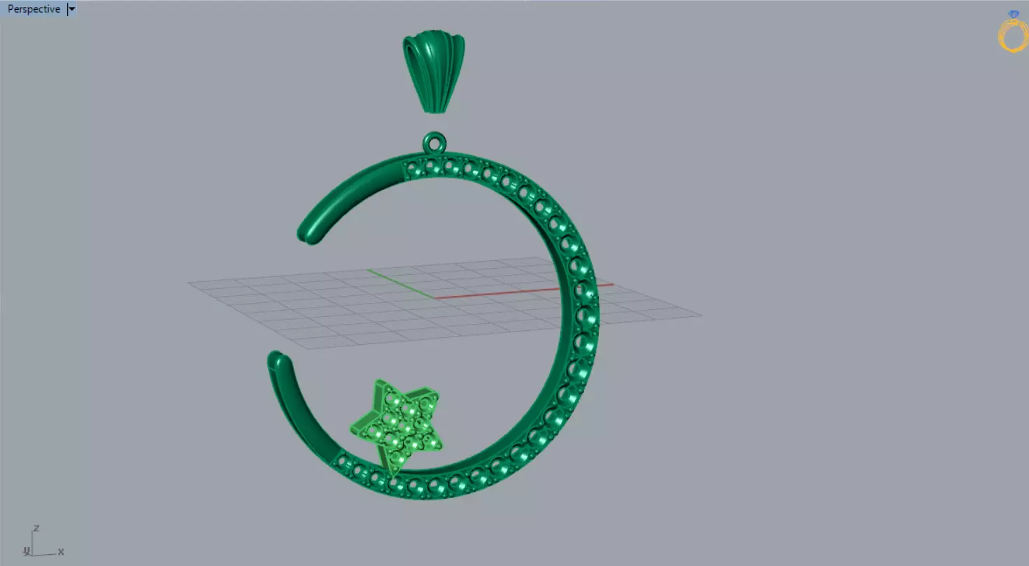 Moon and Night Sky Cosmic Glow STL Pendant Collection _25