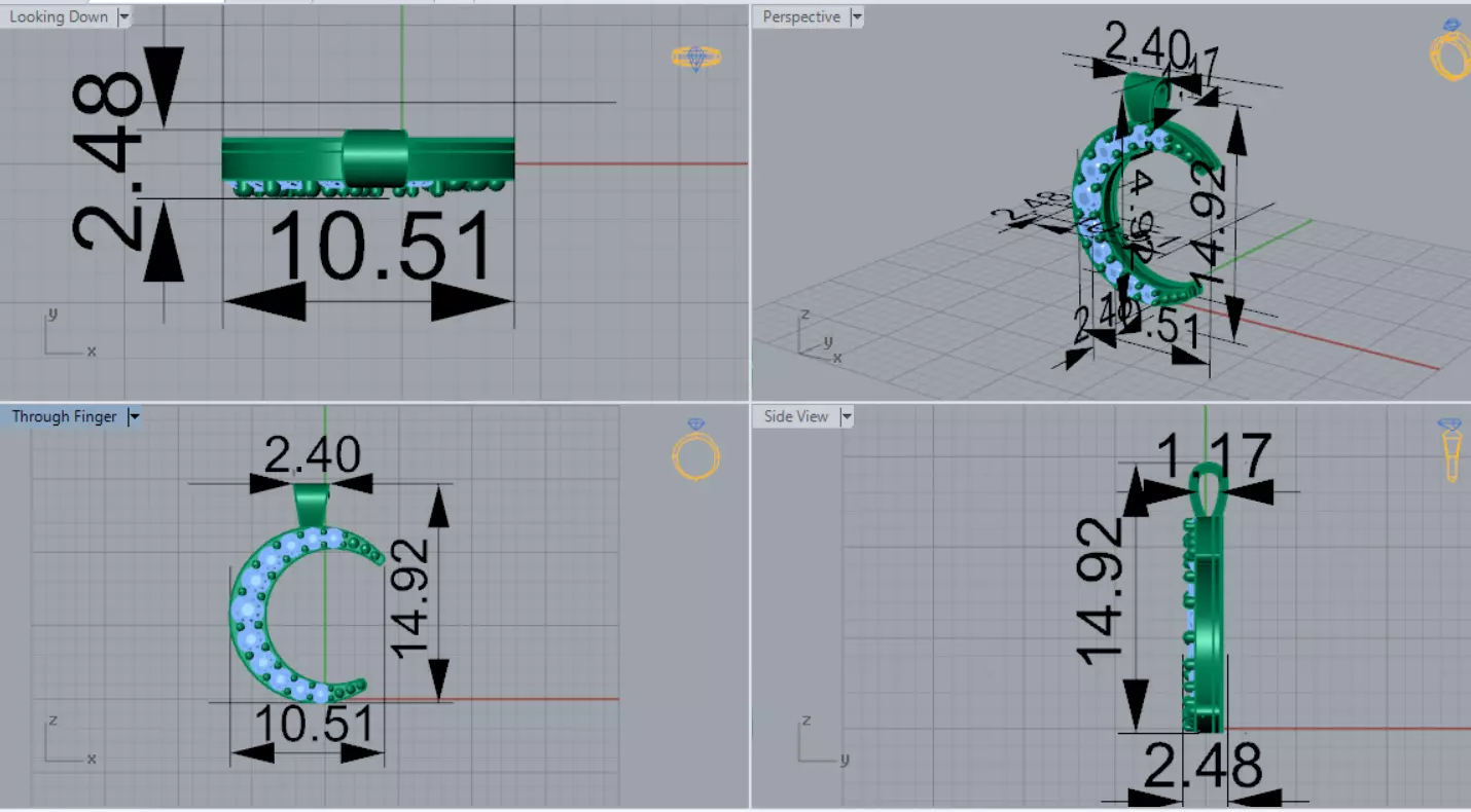 Moon and Night Sky Cosmic Glow STL Pendant Collection _35