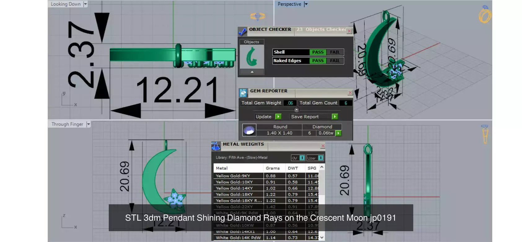 Moon and Night Sky Cosmic Glow STL Pendant Collection _4