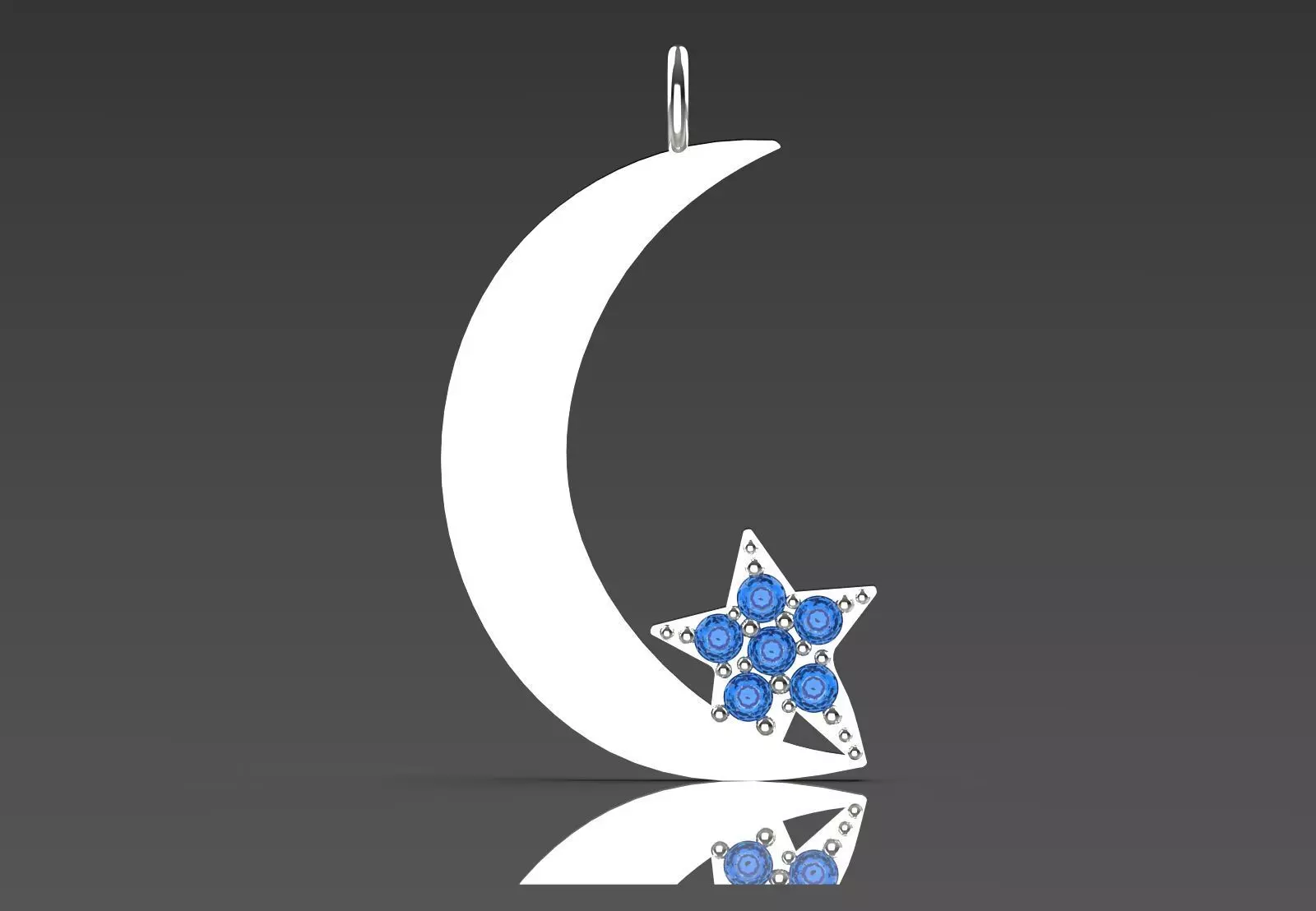 Moon and Night Sky Cosmic Glow STL Pendant Collection _12