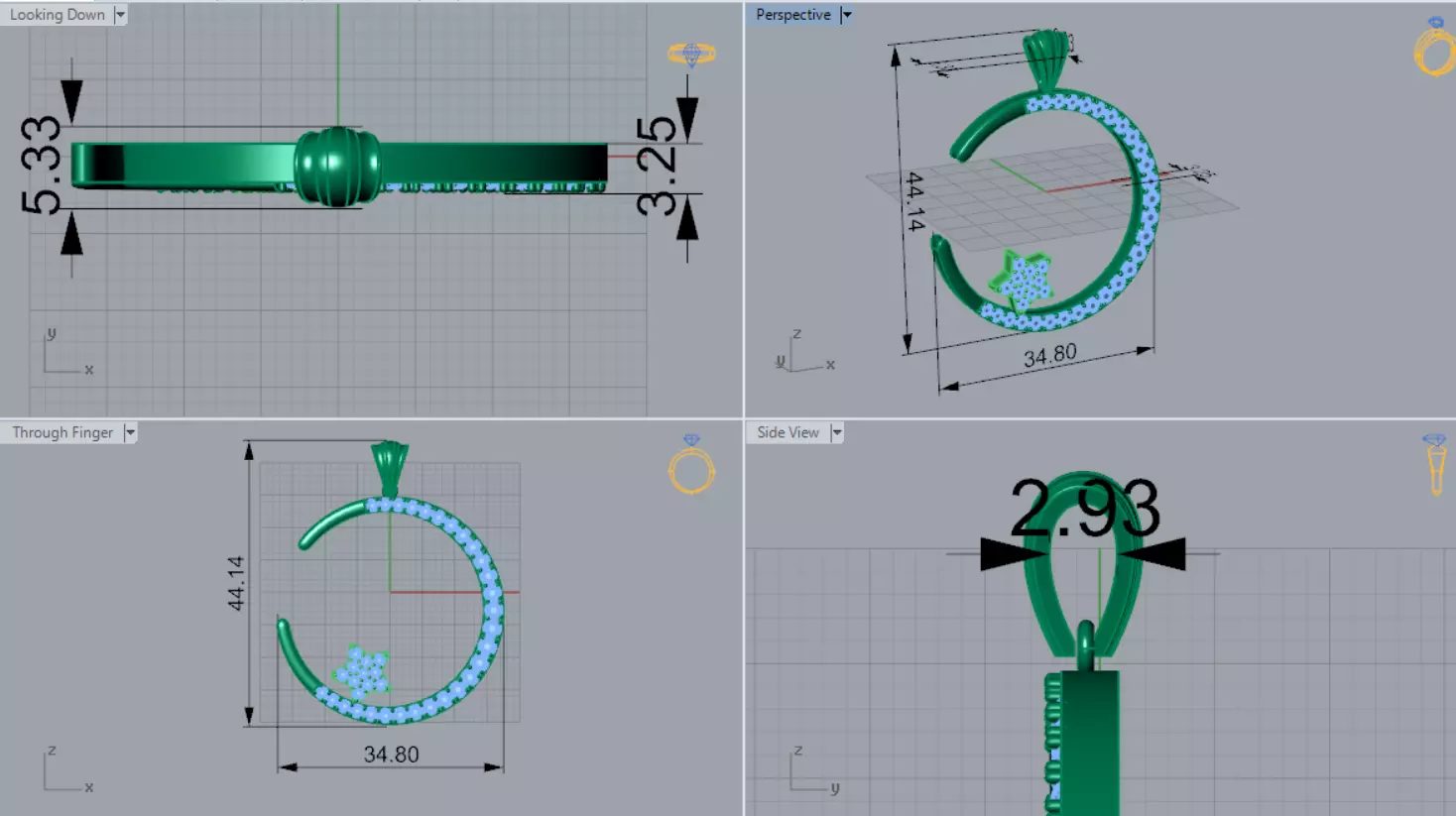 Moon and Night Sky Cosmic Glow STL Pendant Collection _27