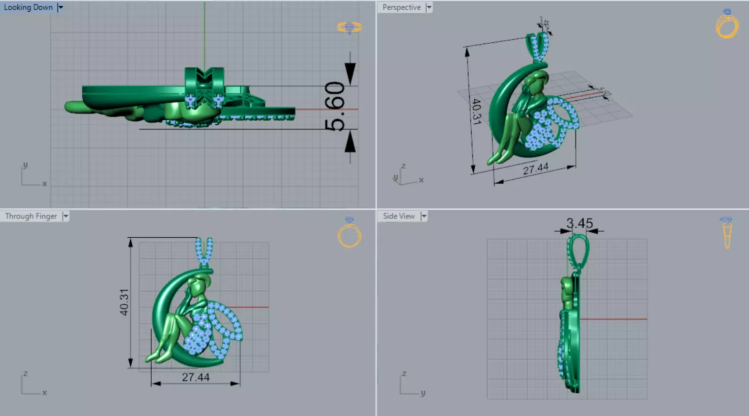 Moon and Night Sky Cosmic Glow STL Pendant Collection _11