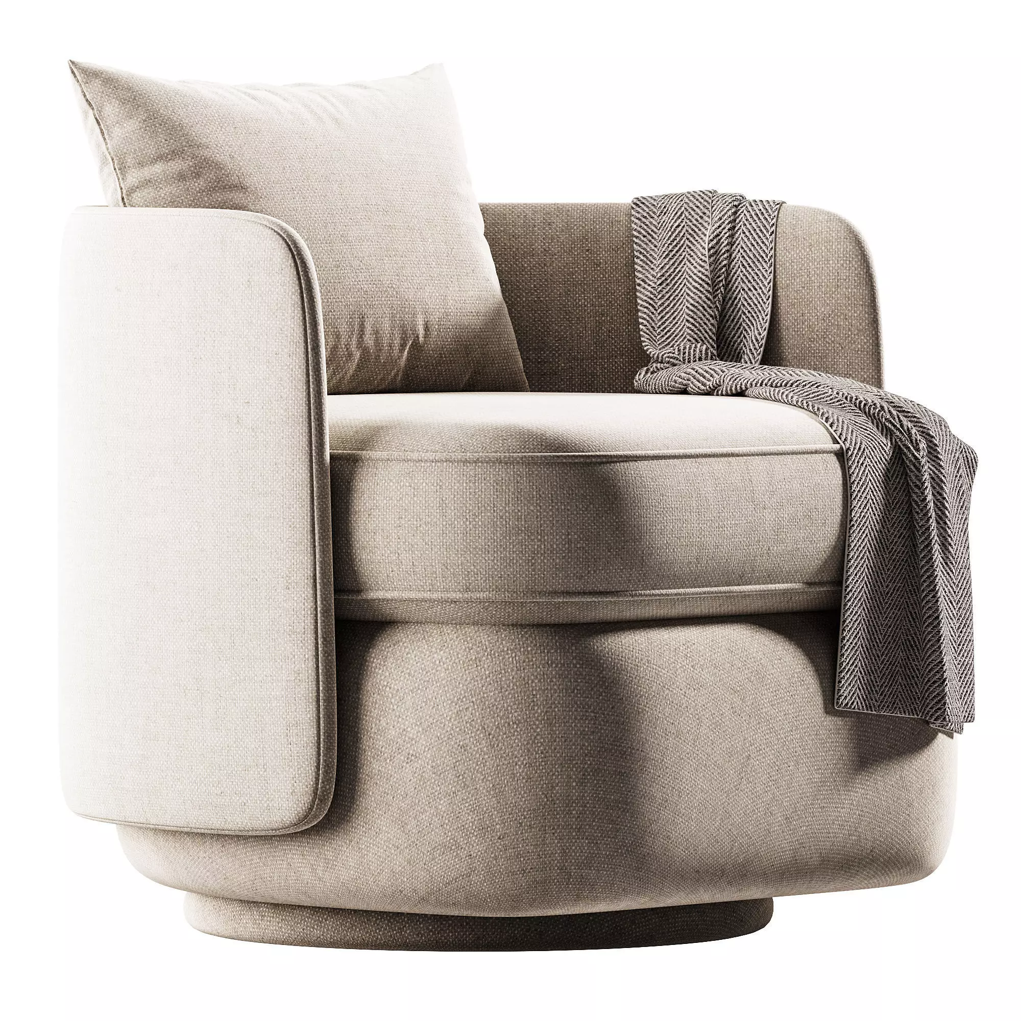 Swivel chair Dandy beige Low-poly 3D model