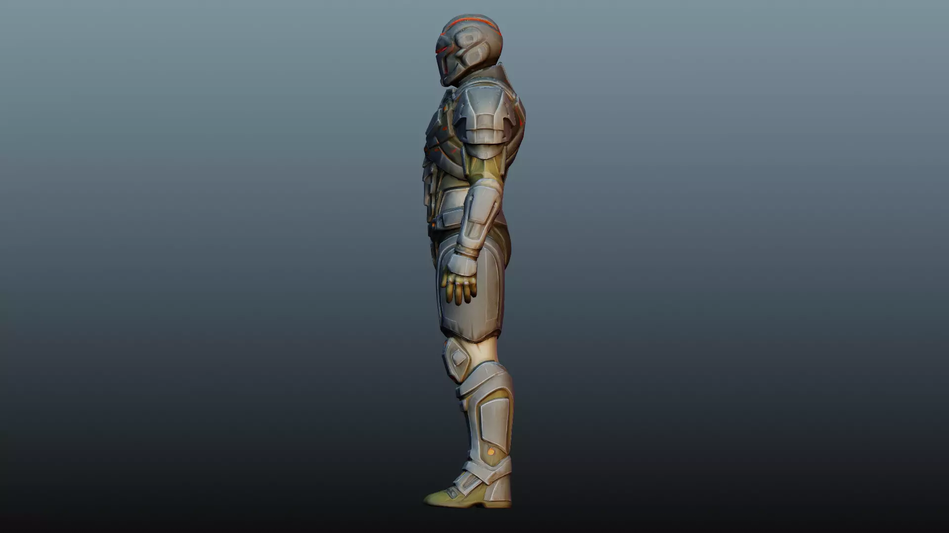 Fantasy male army character KM-6 3D model_2