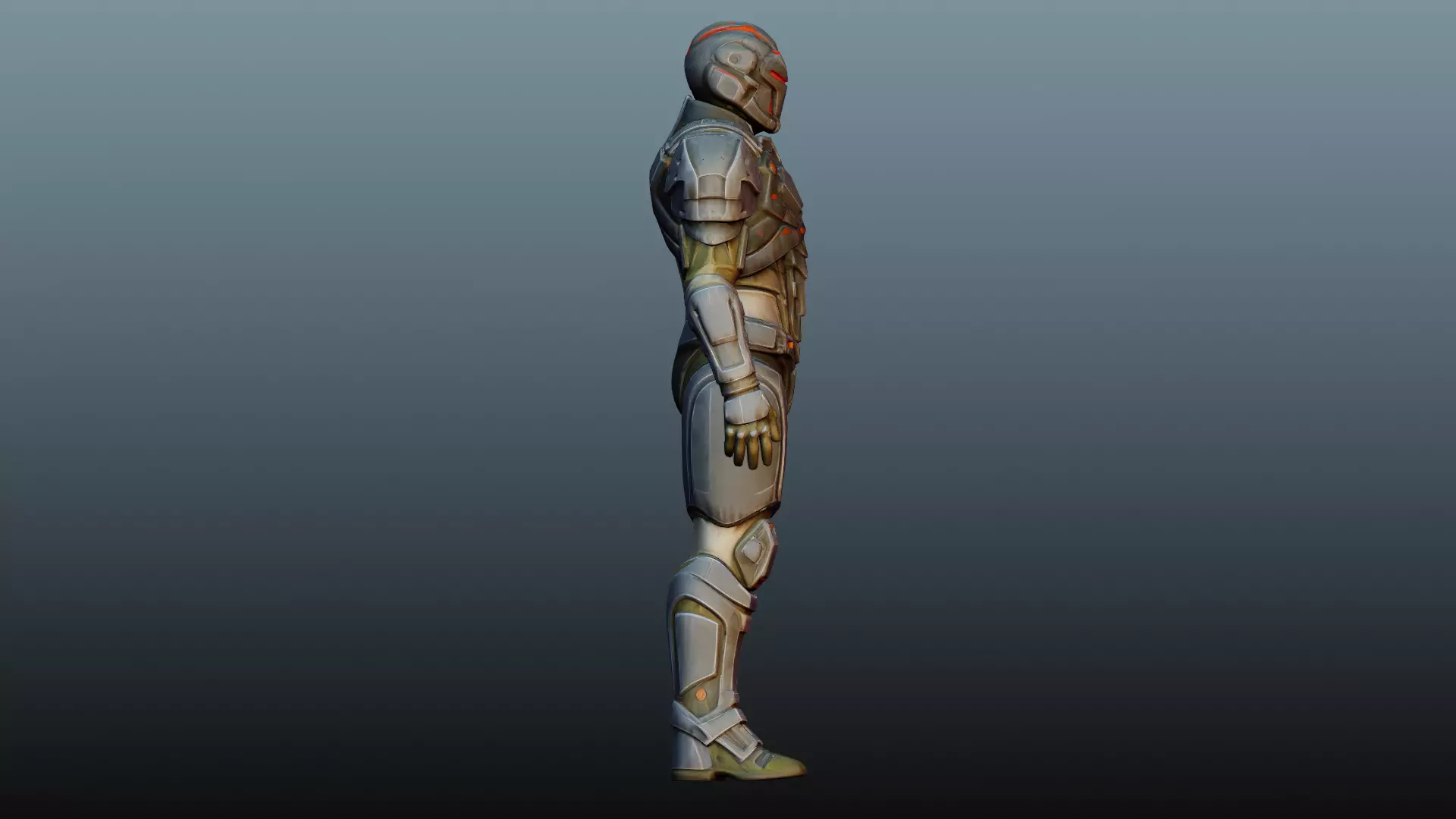 Fantasy male army character KM-6 3D model_3