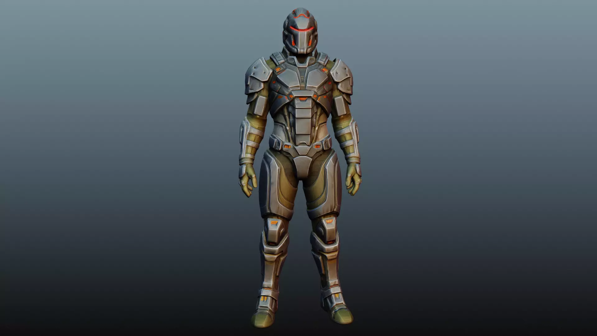 Fantasy male army character KM-6 3D model_0