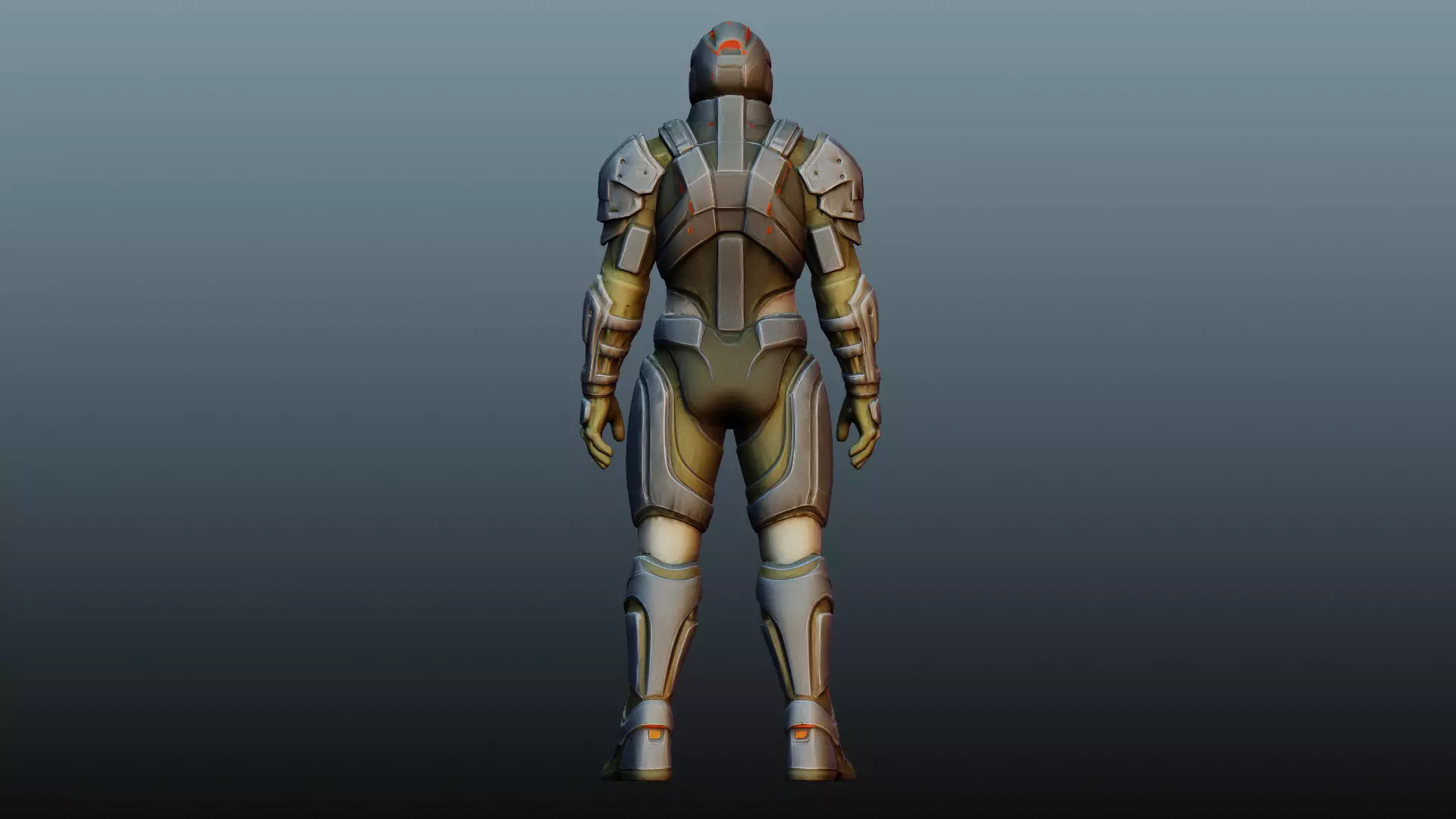 Fantasy male army character KM-6 3D model_1