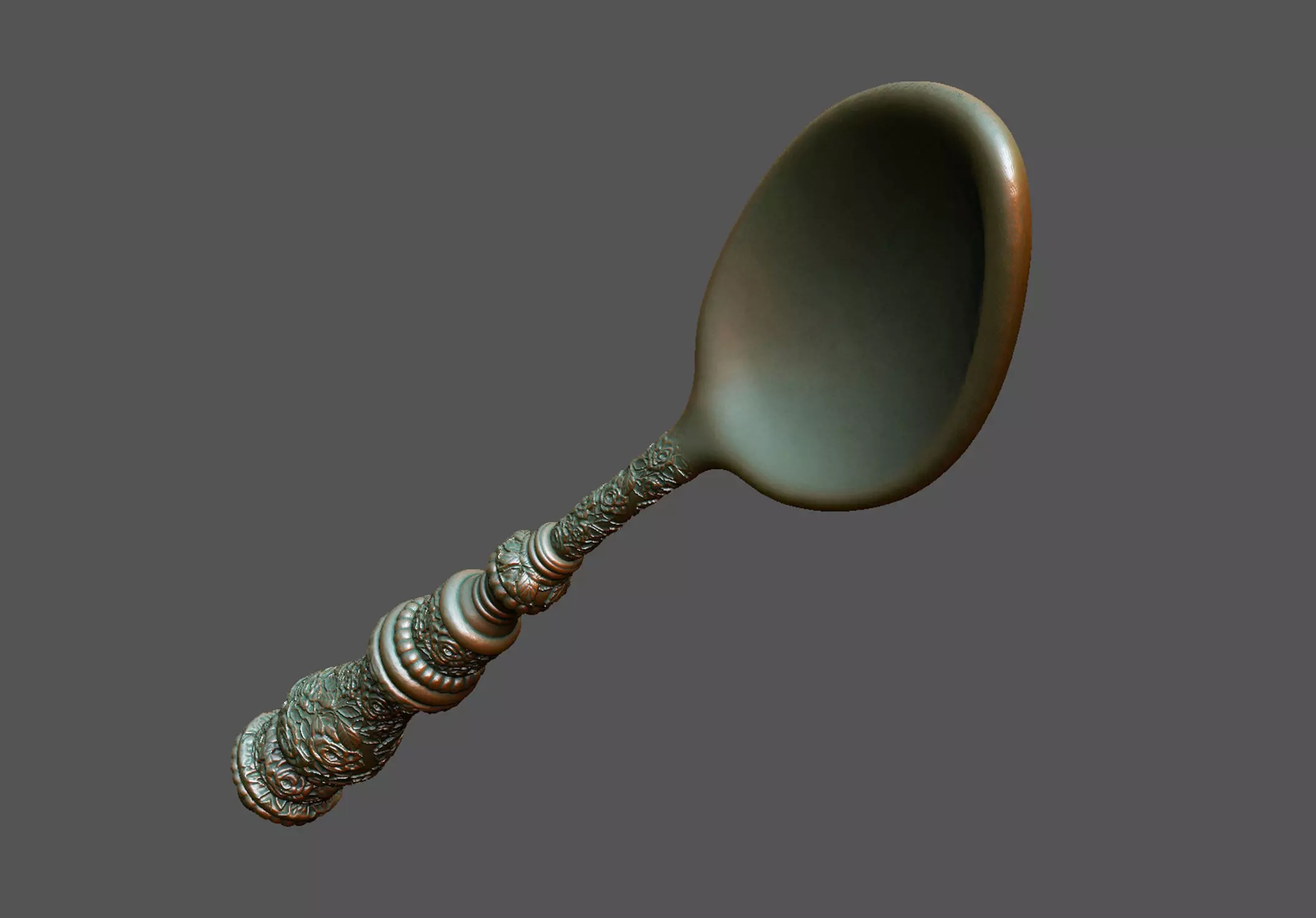 classic spoon gothic floral cnc decor art royal fork ornate old 3D print model_4