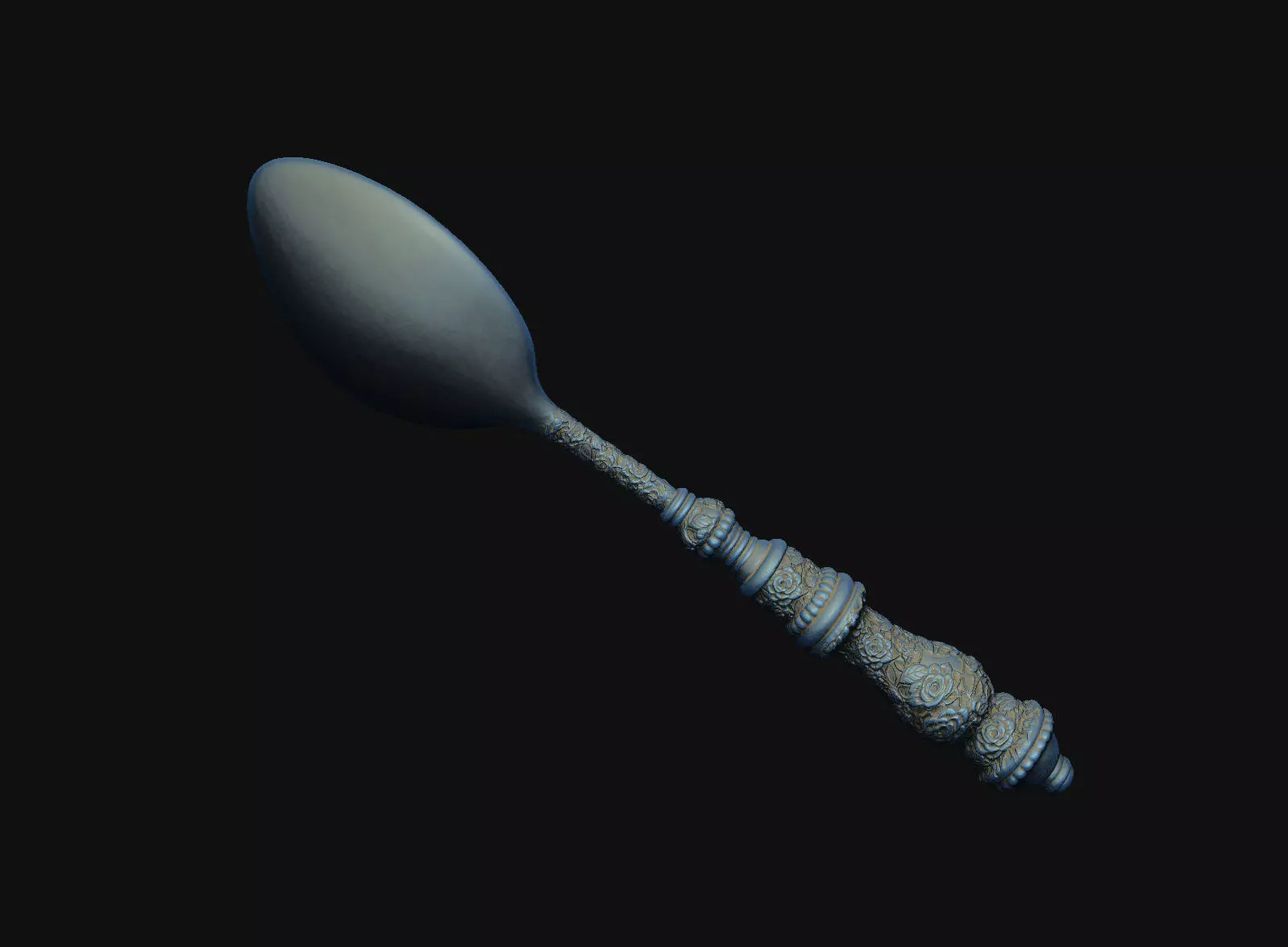 classic spoon gothic floral cnc decor art royal fork ornate old 3D print model_5