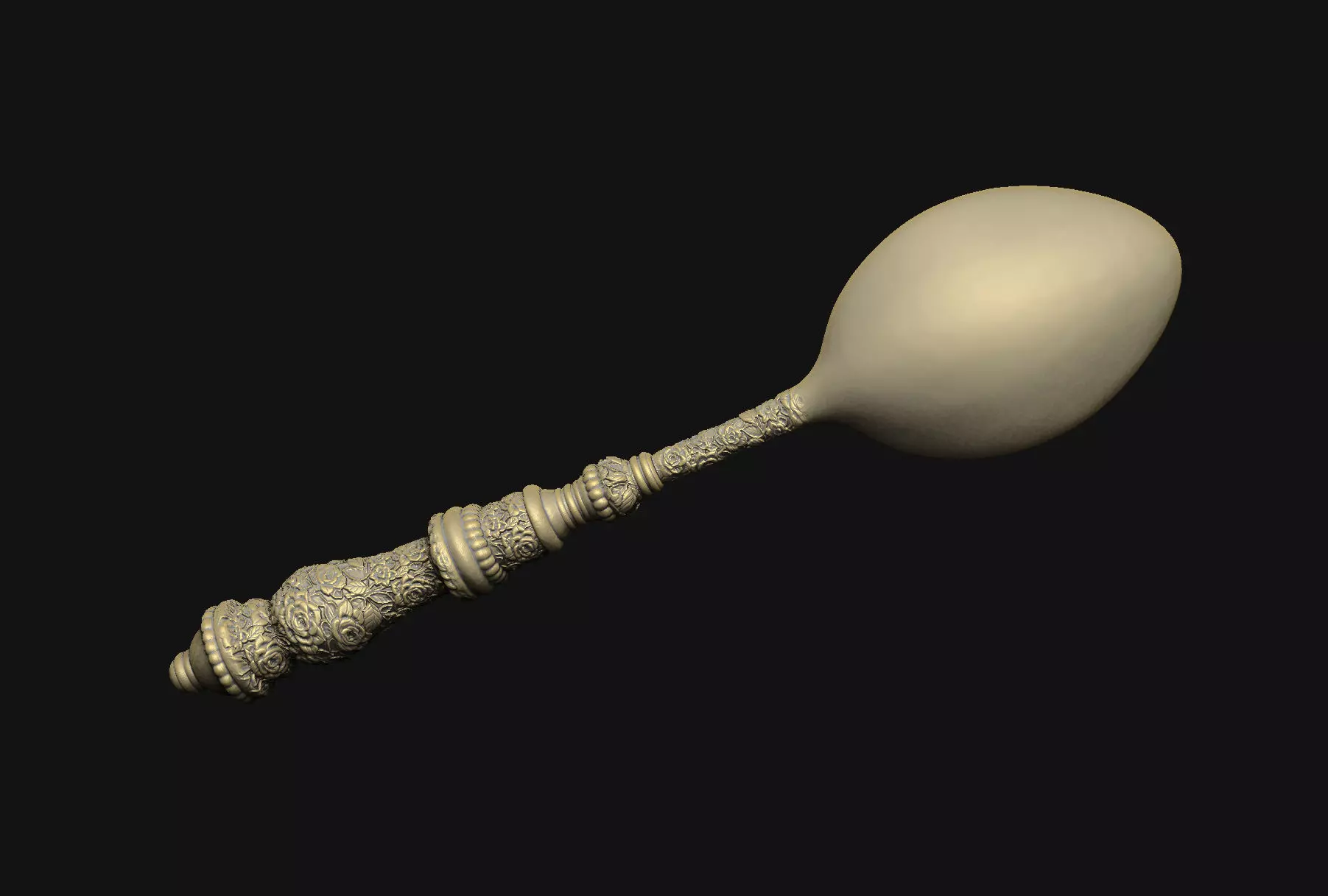 classic spoon gothic floral cnc decor art royal fork ornate old 3D print model_2