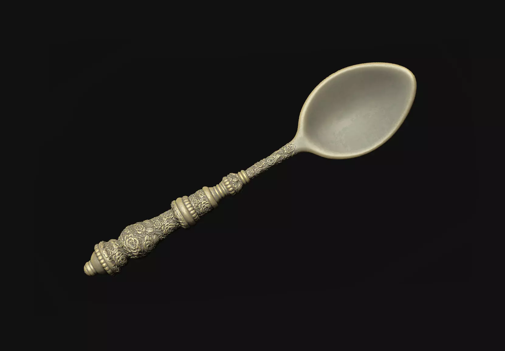 classic spoon gothic floral cnc decor art royal fork ornate old 3D print model_0