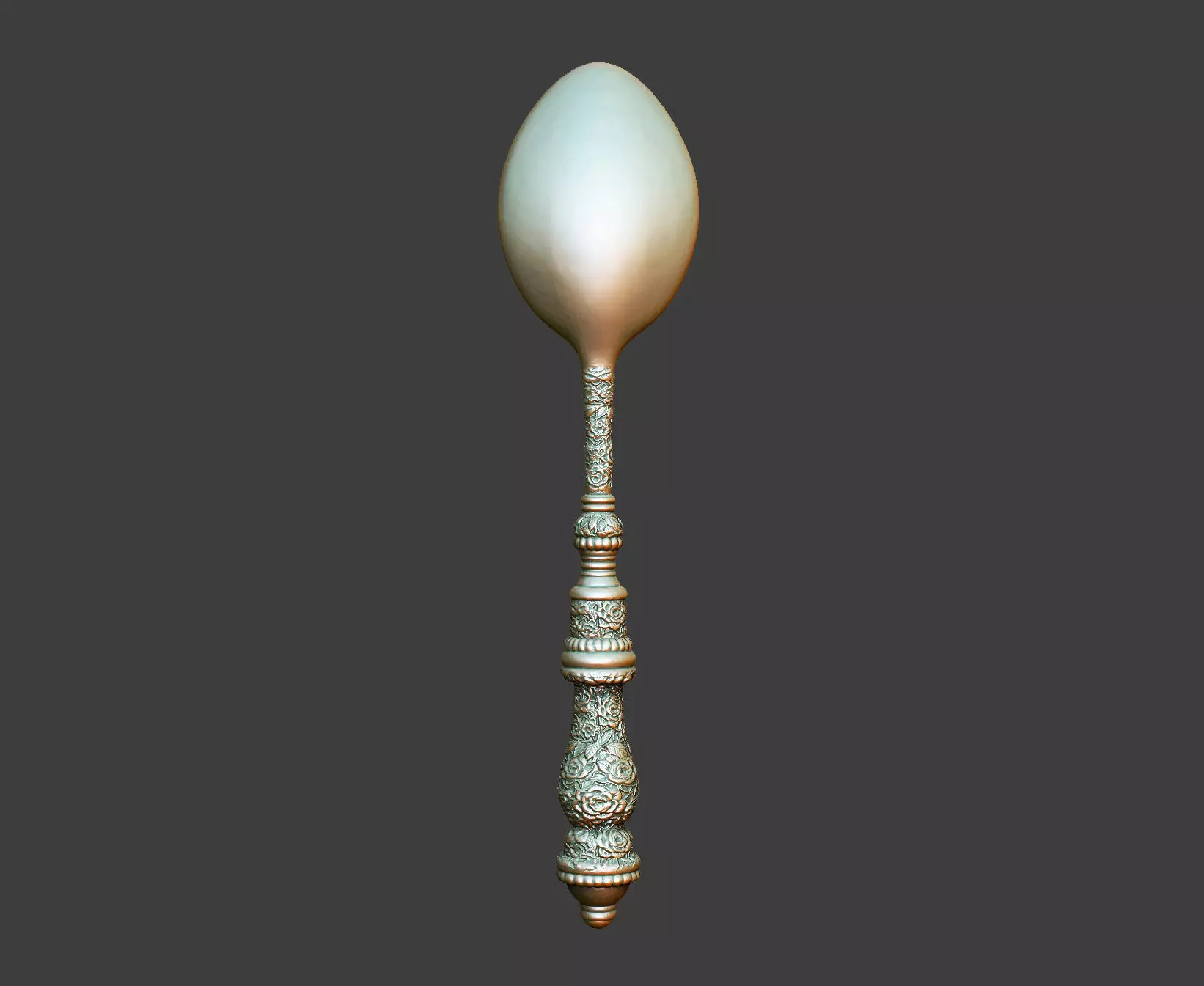 classic spoon gothic floral cnc decor art royal fork ornate old 3D print model_7