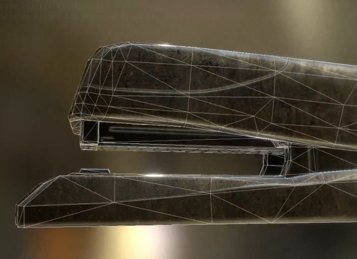 Stapler Pack Rigged And Animated Low-poly 3D model_240