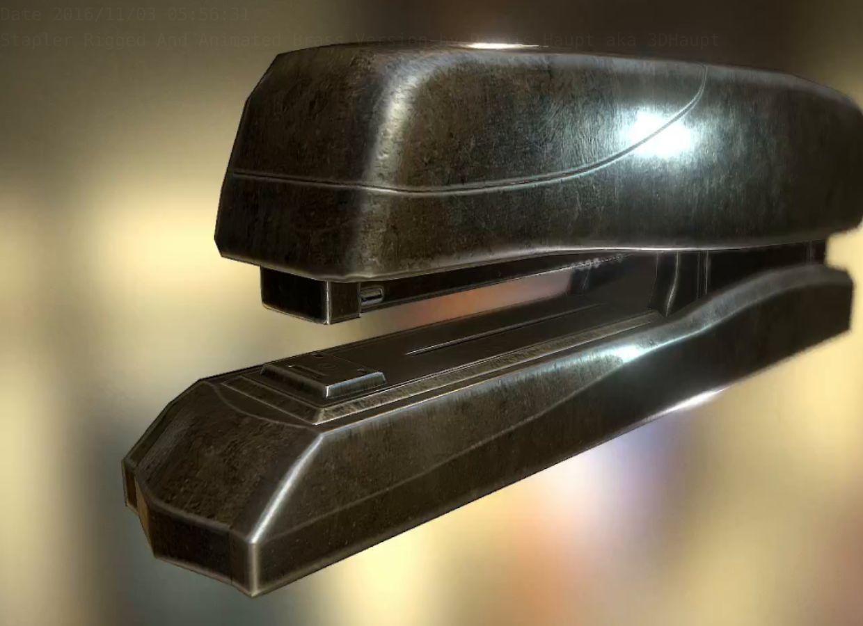 Stapler Pack Rigged And Animated Low-poly 3D model_220