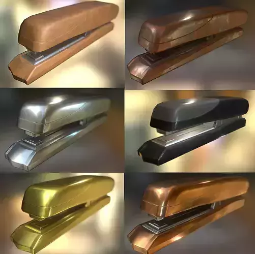 Stapler Pack Rigged And Animated Low-poly 3D model