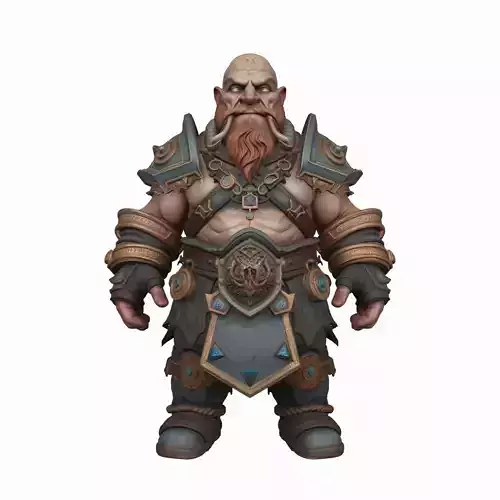 Mischievous Dark Gnome Warlock with Fel Magic 3D Model