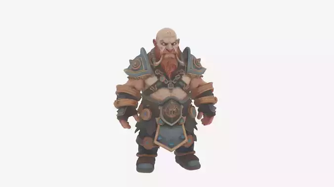 Mischievous Dark Gnome Warlock with Fel Magic 3D Model