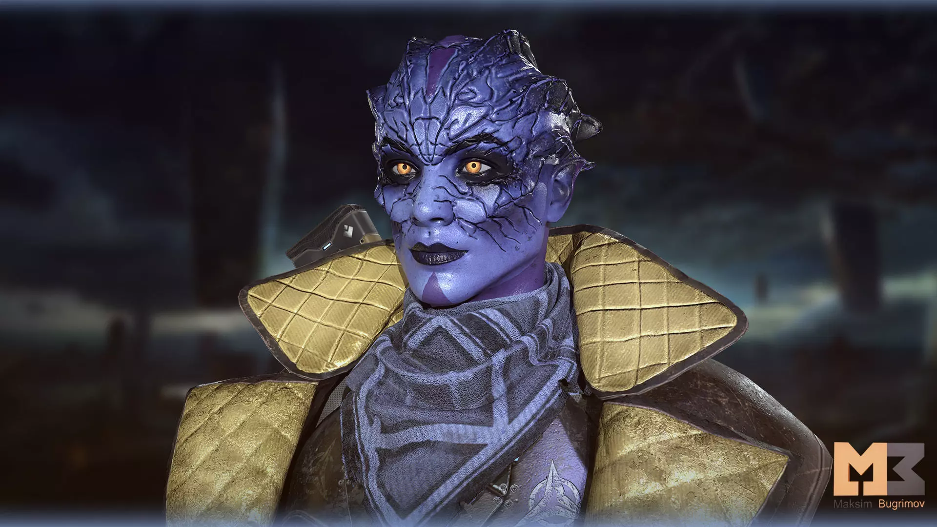 Alien Warrior 03 Low-poly 3D model_10