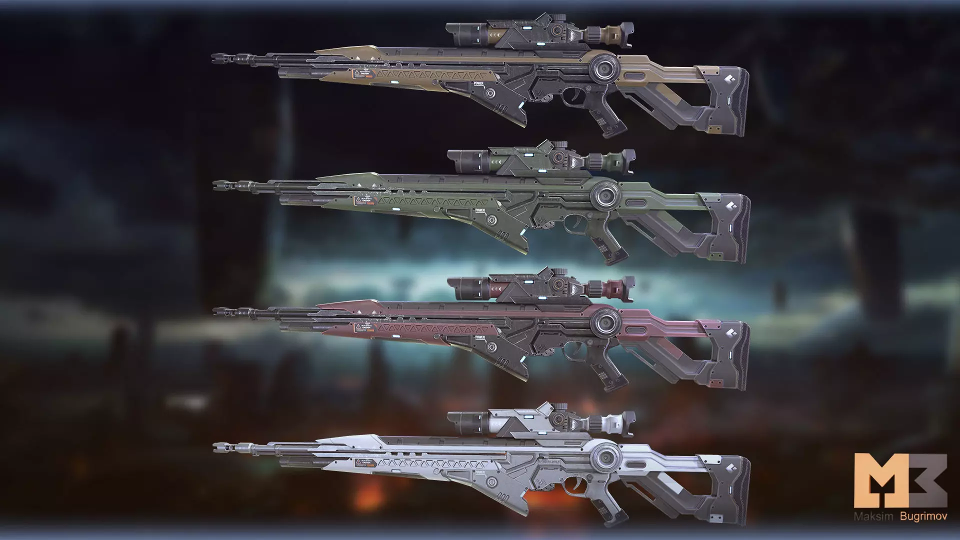 Alien Warrior 03 Low-poly 3D model_9