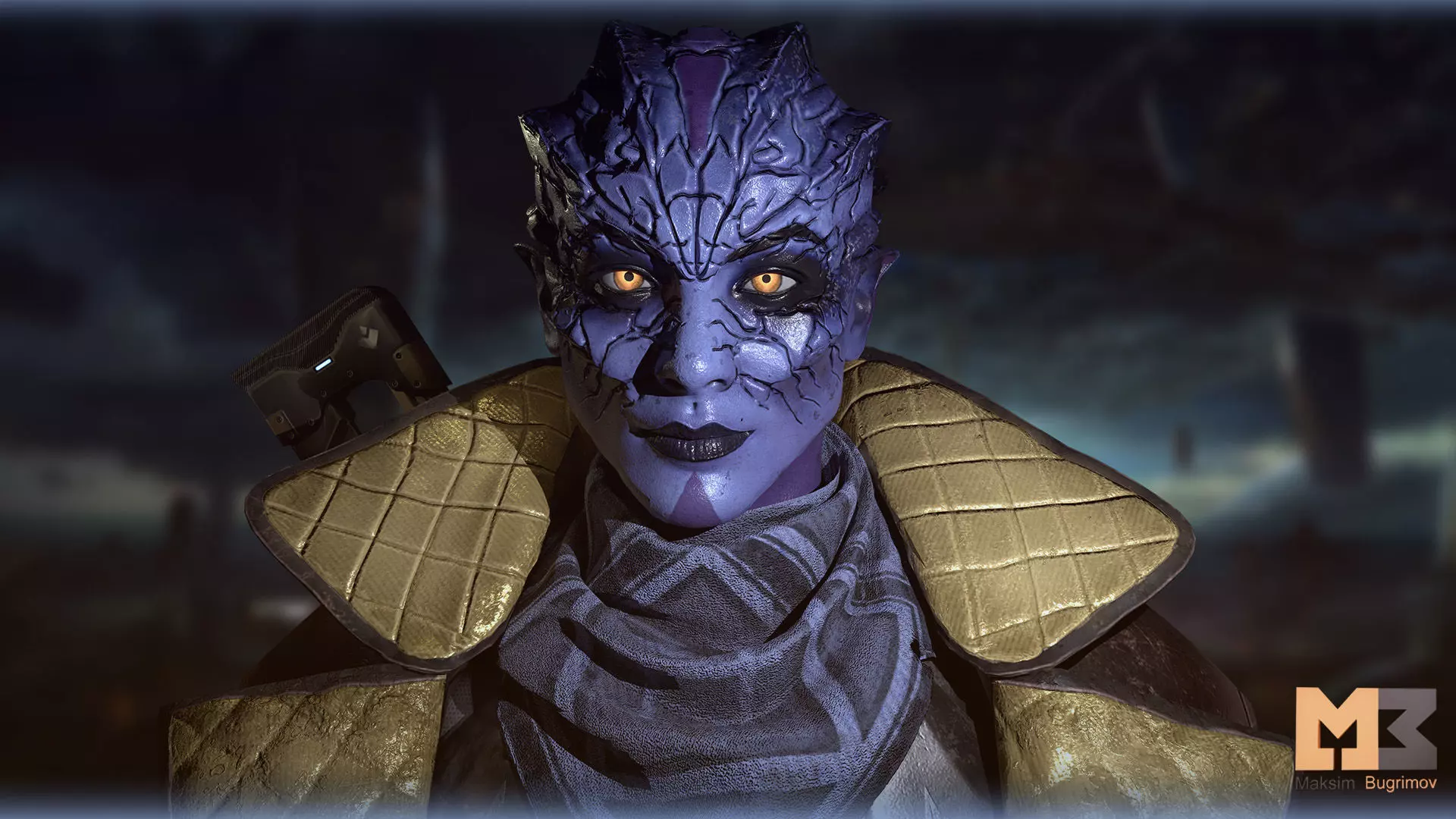 Alien Warrior 03 Low-poly 3D model_13