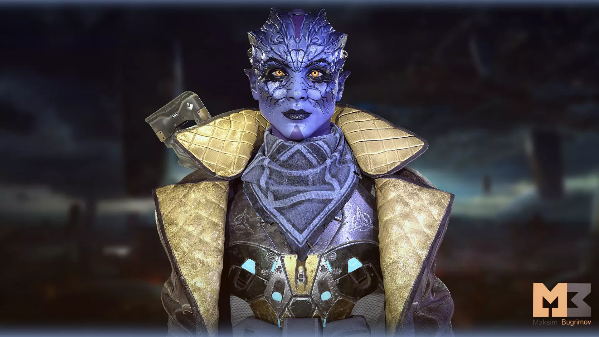 Alien Warrior 03 Low-poly 3D model_17