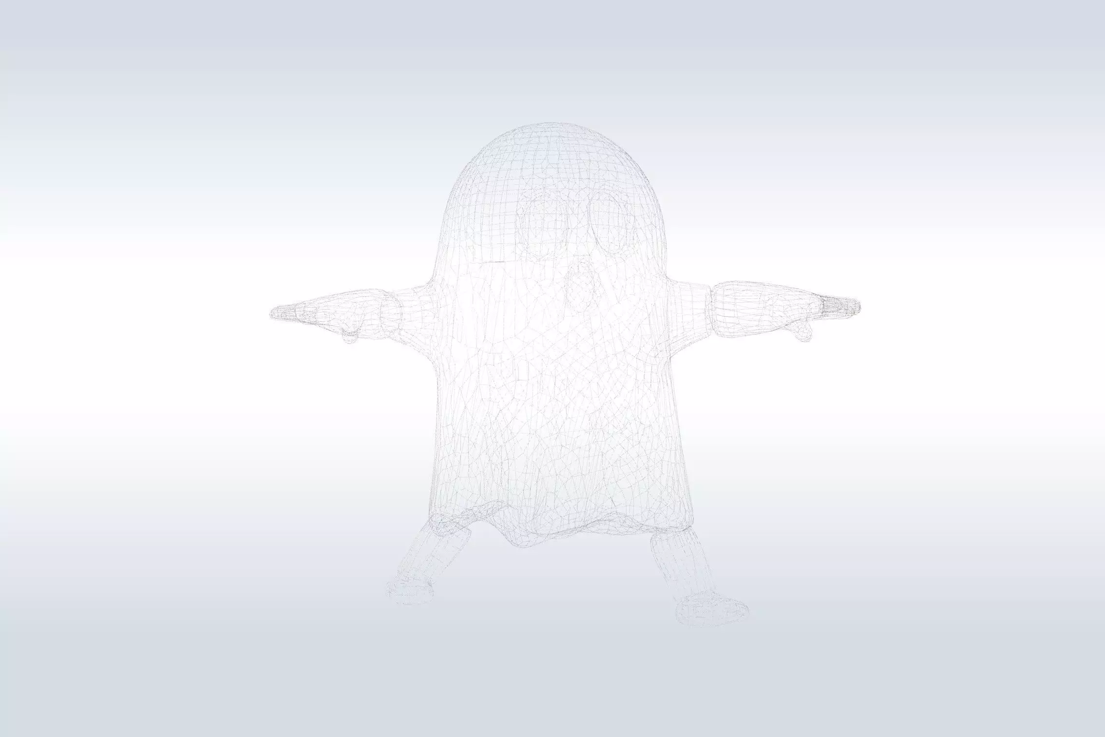 Cheerful Ghost Character Halloween Low-poly 3D model_9