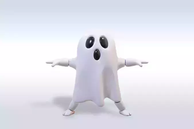 Cheerful Ghost Character Halloween 