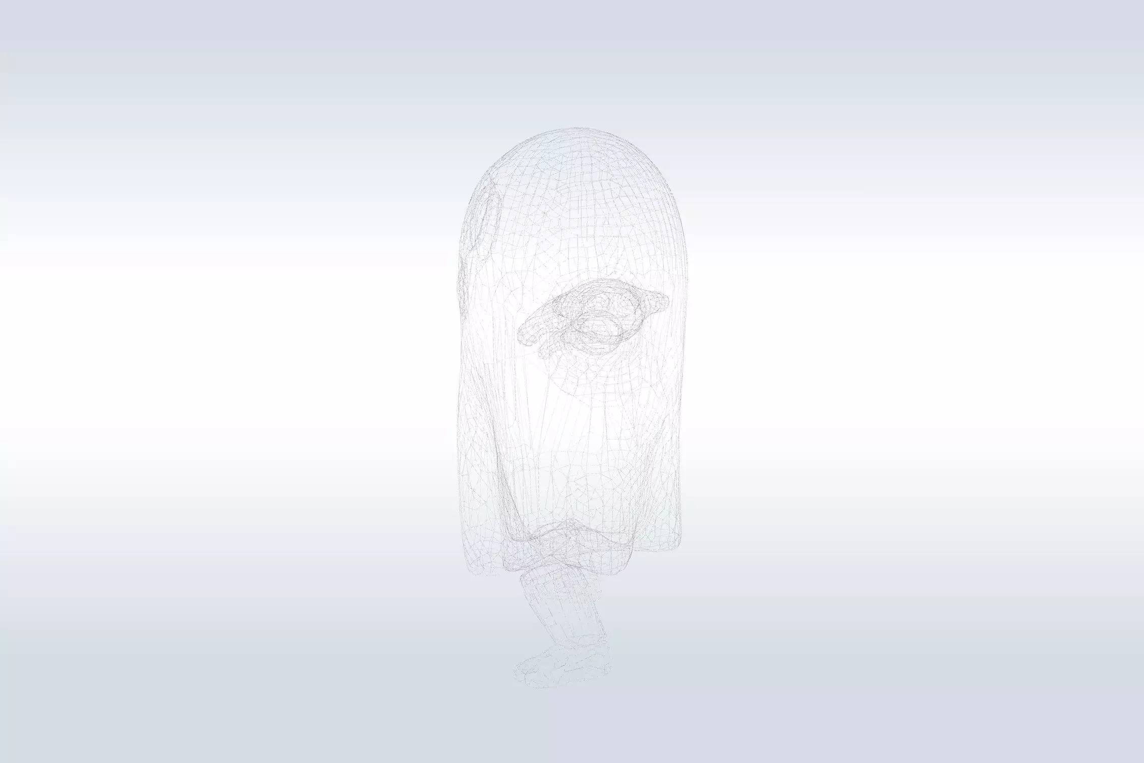 Cheerful Ghost Character Halloween Low-poly 3D model_5