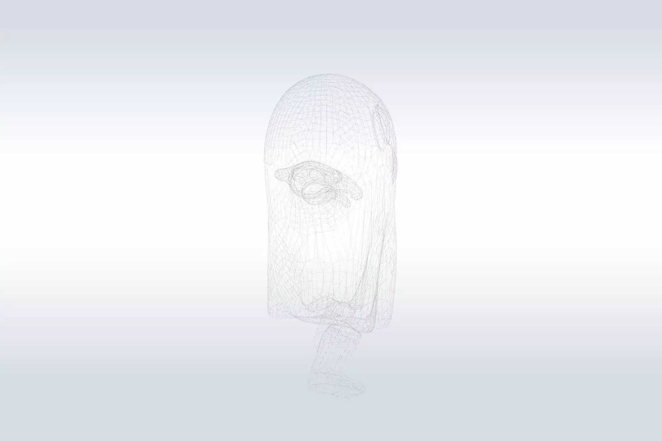 Cheerful Ghost Character Halloween Low-poly 3D model_3