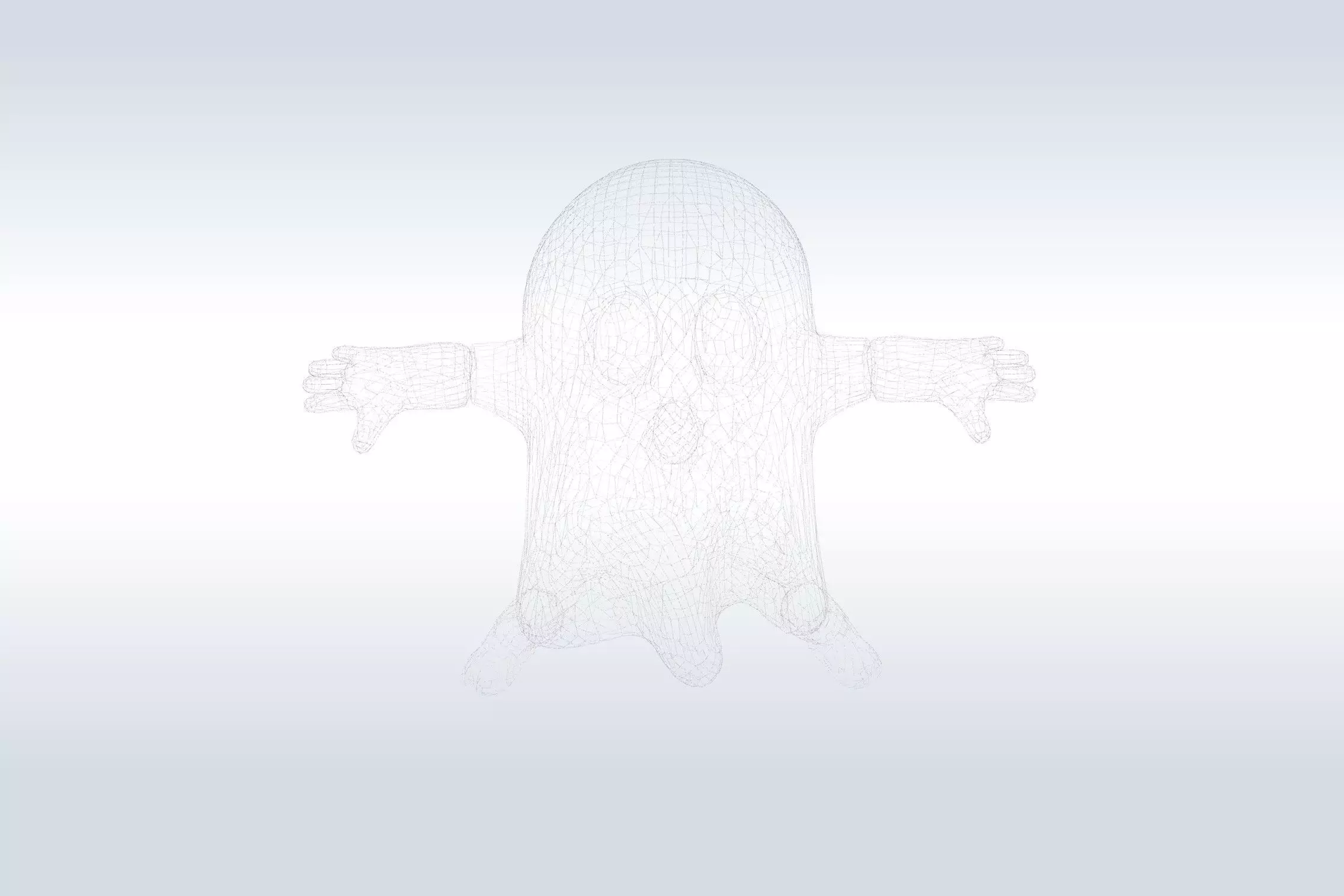 Cheerful Ghost Character Halloween Low-poly 3D model_7