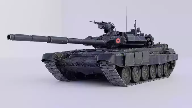 Russian T-90A Main Battle Tank High Quality Realistic 3D Model