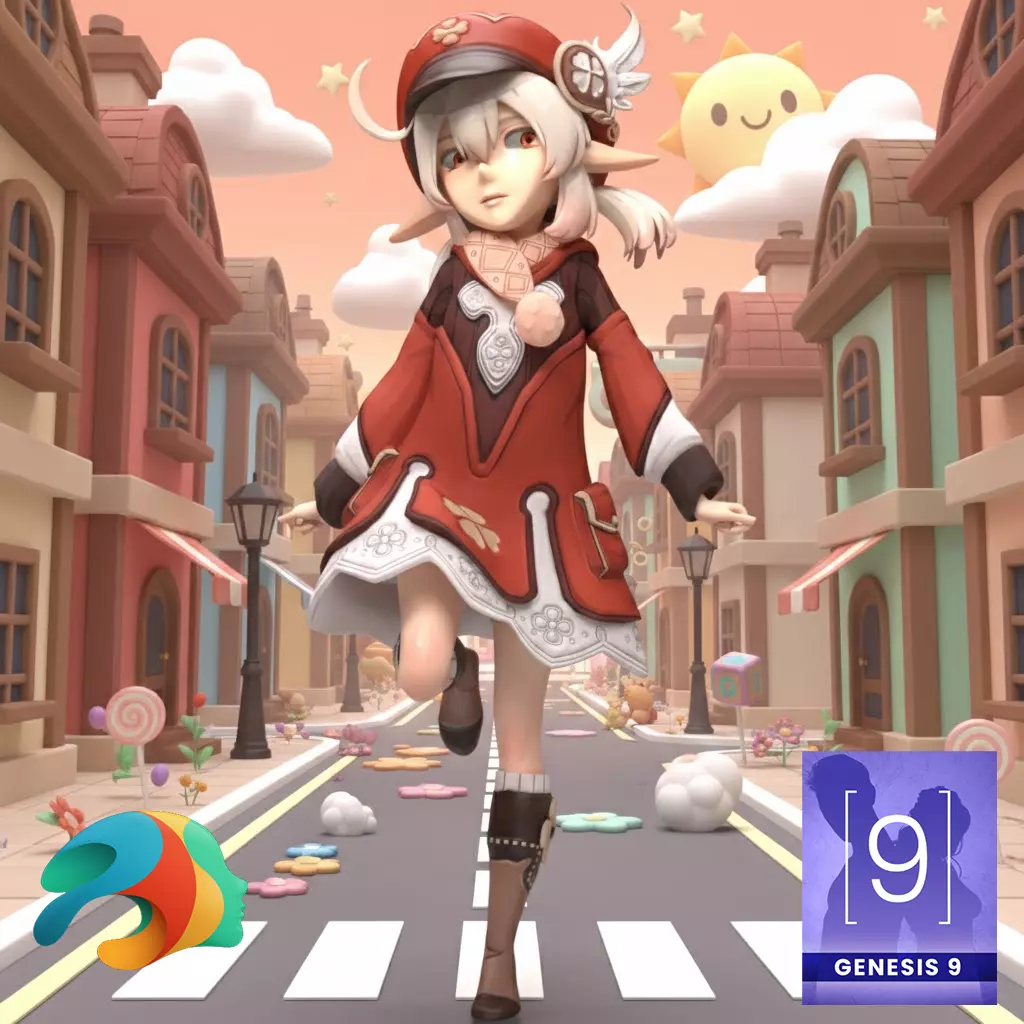 Clover Full Toon Character for Genesis 9 3D model_0