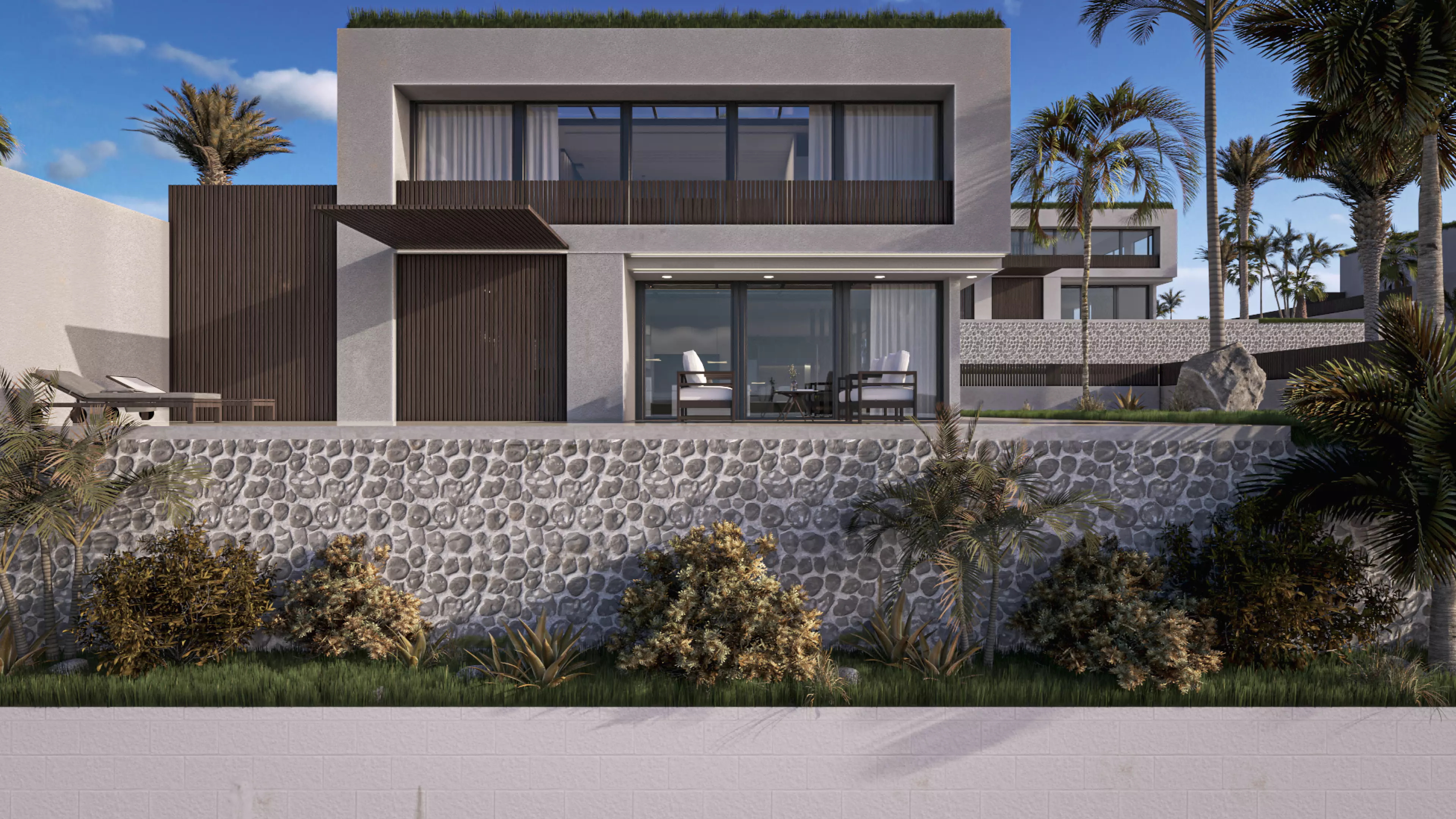 Modern Loft Villas Island Scene Lumion Ready 3D model_2
