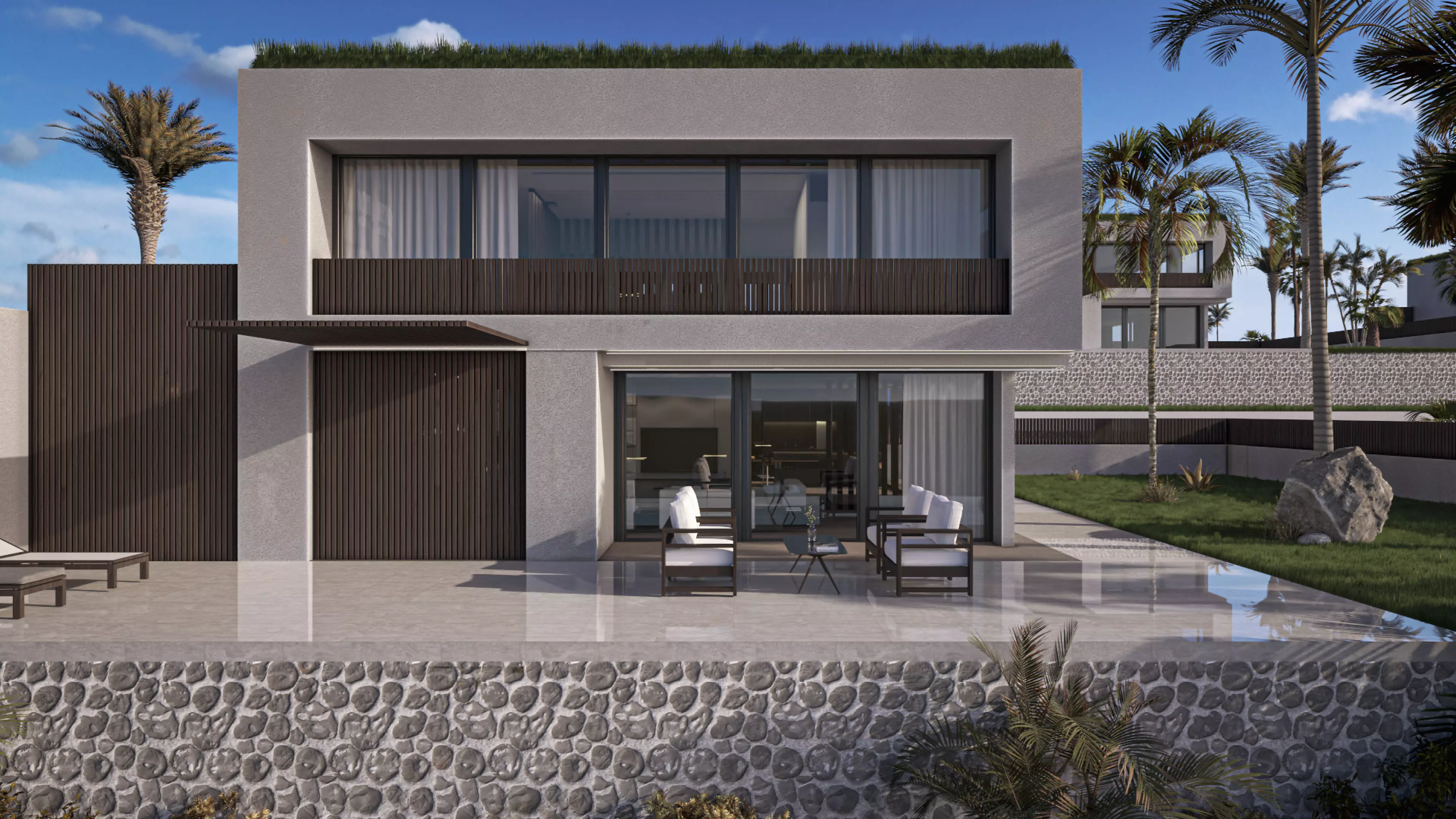 Modern Loft Villas Island Scene Lumion Ready 3D model_3