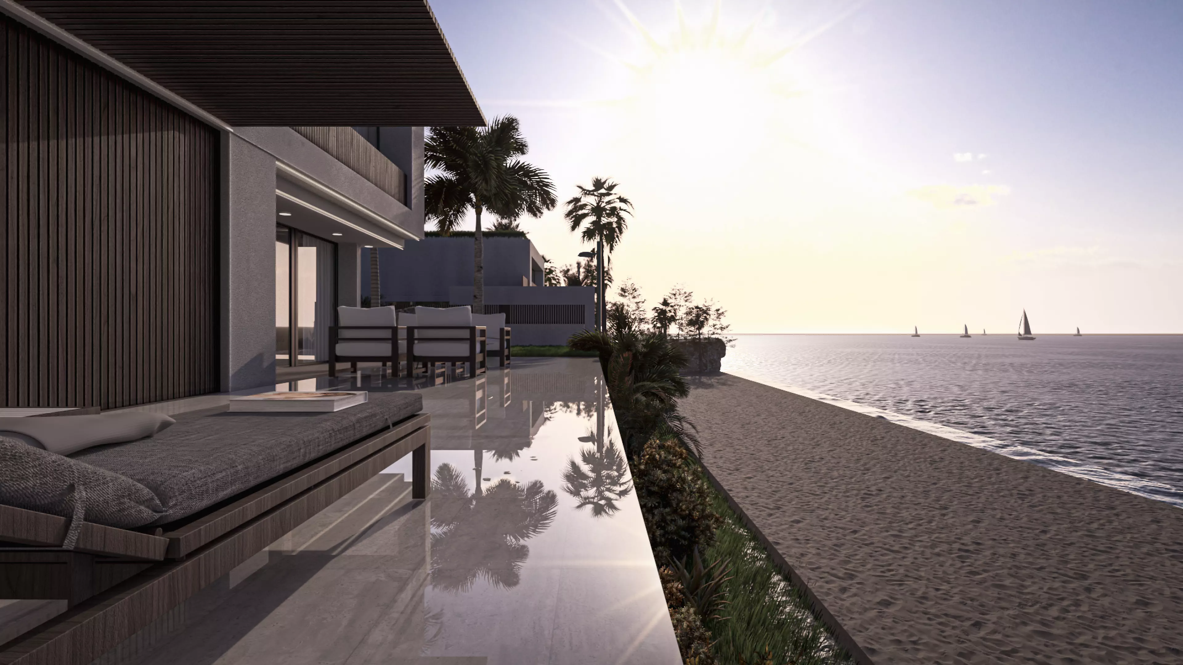 Modern Loft Villas Island Scene Lumion Ready 3D model_4