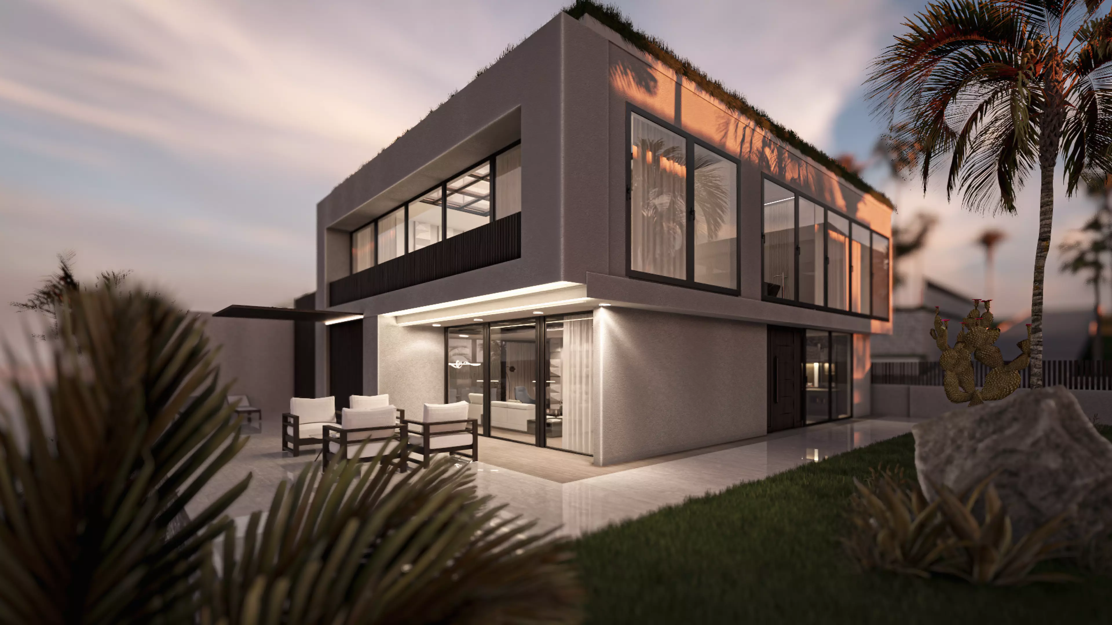 Modern Loft Villas Island Scene Lumion Ready 3D model_7