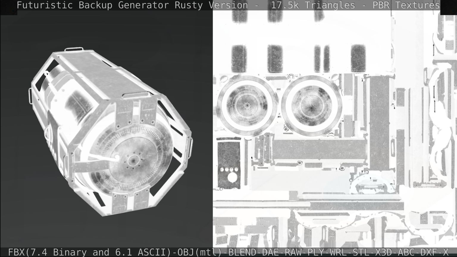 Futuristic Backup Generator Rusty Version - 8K PBR Low-poly 3D model_75