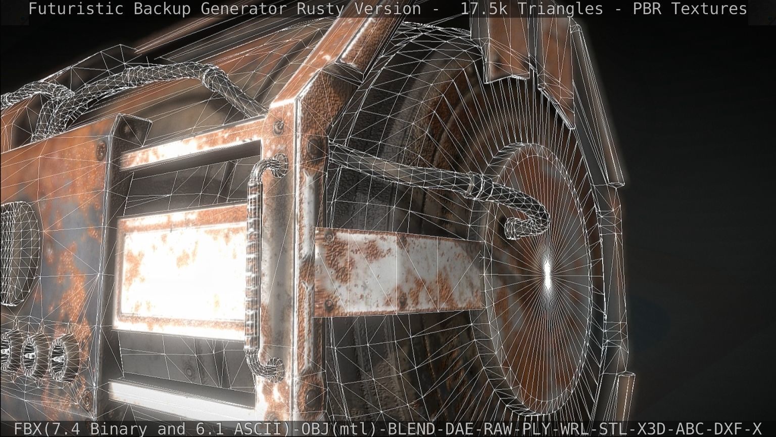 Futuristic Backup Generator Rusty Version - 8K PBR Low-poly 3D model_69