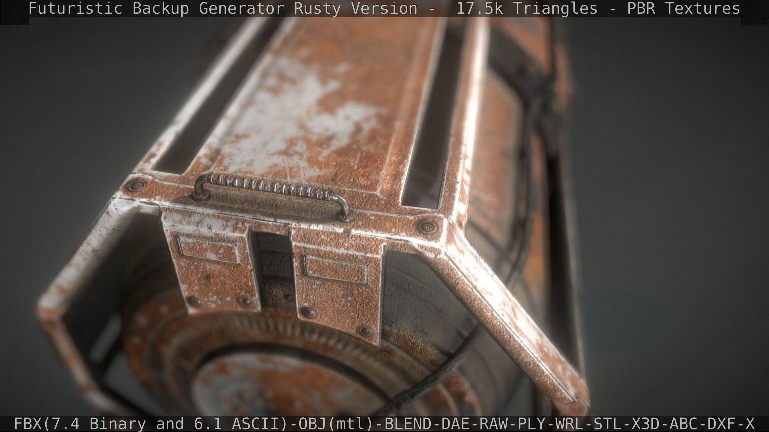 Futuristic Backup Generator Rusty Version - 8K PBR Low-poly 3D model_24