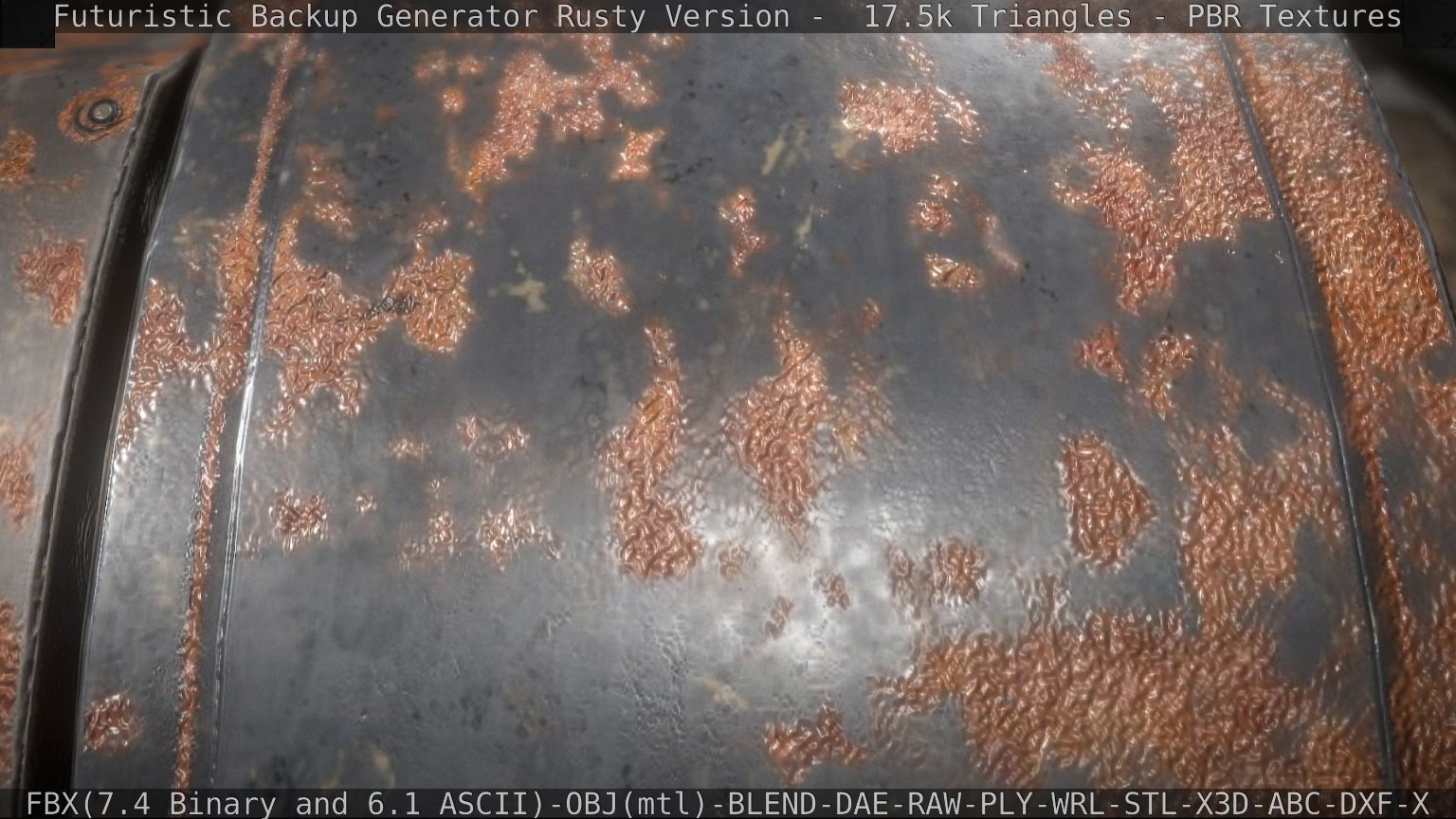 Futuristic Backup Generator Rusty Version - 8K PBR Low-poly 3D model_14