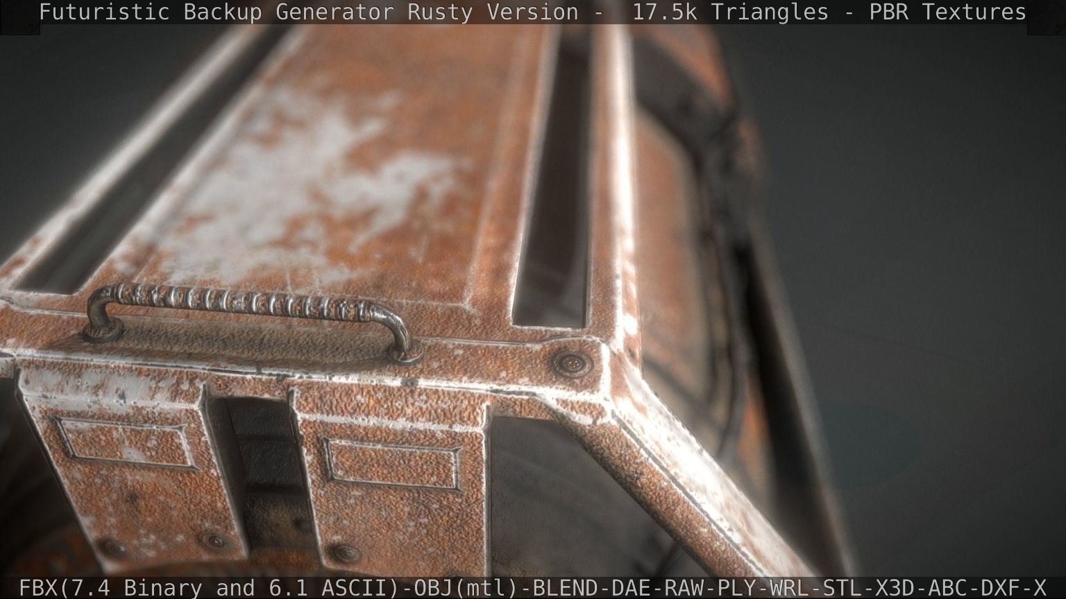 Futuristic Backup Generator Rusty Version - 8K PBR Low-poly 3D model_20